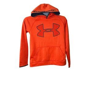 Under Armour Orange Fleece Pullover Hoodie Size YLarge